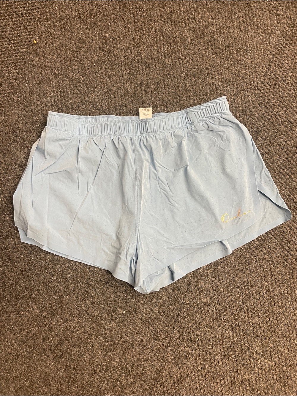 Ouber womens light blue running shorts size Medium